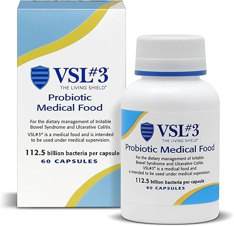 VSL #3® Probiotics for Digestive Health, IBS & UC Symptoms - 112.5B CFUs,Medical Food for Gut Health Support in Men & Women, 60 Capsules